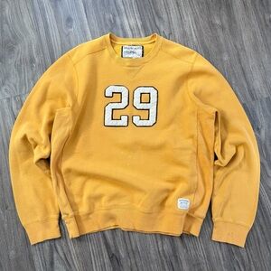 Men’s Vintage y2k Abercrombie fitch yellow #29 varsity style crewneck sweatshirt